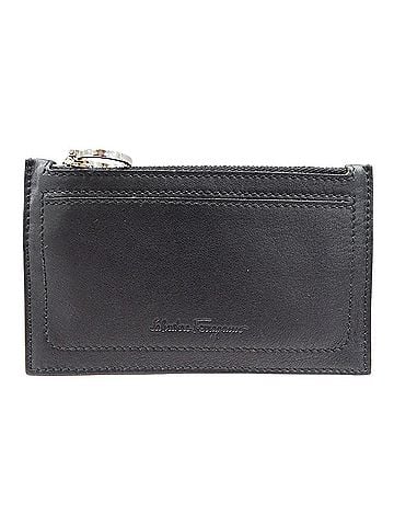 Salvatore Ferragamo Salvatore Ferragamo Ferragamo wallet for women and men, brand name wallet/coin case, Gancini leather, black, with key ring, coin purse. (view 1)