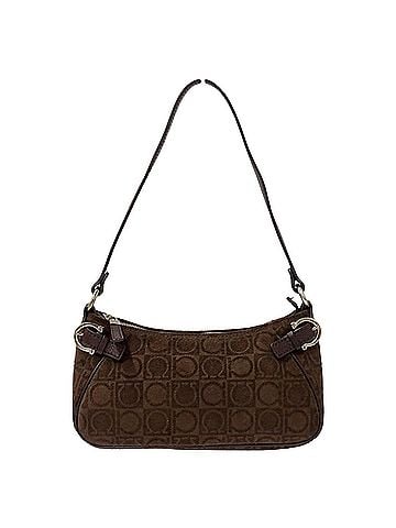 Salvatore Ferragamo Salvatore Ferragamo Ferragamo handbag for women, Gancini design, suede, brown, AU 21 4435, one-shoulder mini bag. (view 1)