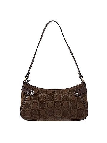 Salvatore Ferragamo Salvatore Ferragamo Ferragamo handbag for women, Gancini design, suede, brown, AU 21 4435, one-shoulder mini bag. (view 2)
