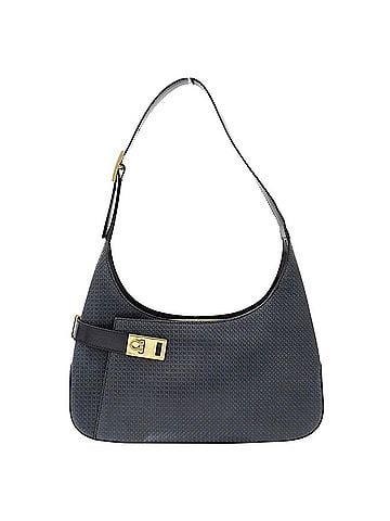 Salvatore Ferragamo Salvatore Ferragamo Ferragamo handbag for women, brand name shoulder bag, Gancini leather, gray embossed, one-shoulder style. (view 1)