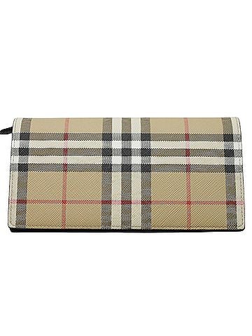 Burberry Burberry wallet for women and men, brand name, long wallet, leather, brown check pattern. (view 1)