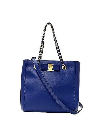 Salvatore Ferragamo Salvatore Ferragamo Ferragamo handbag for women, featuring the Vara ribbon design. 2-way design, leather, blue. (view 1)