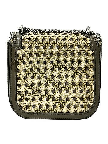 Stella McCartney Stella McCartney handbag for women, Falabella Box shoulder bag, wicker mini khaki, silver hardware, chain bag. (view 2)