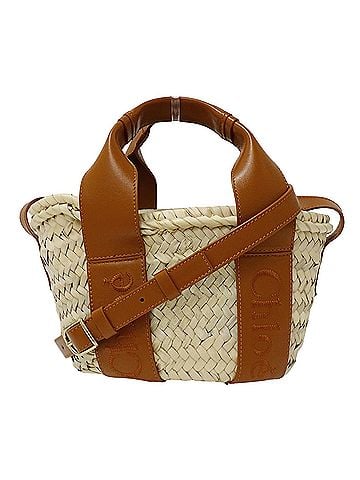 Chloé Chloé Chloe handbag for women, a brand name handbag/shoulder bag, 2-way, Sense Small Basket, raffia leather, brown, basket mini bag. (view 1)