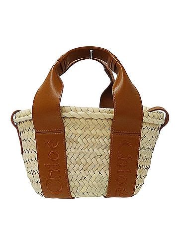 Chloé Chloé Chloe handbag for women, a brand name handbag/shoulder bag, 2-way, Sense Small Basket, raffia leather, brown, basket mini bag. (view 2)