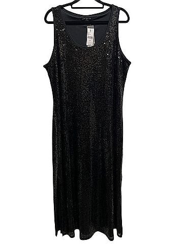 Lane Bryant Black Sequin Scoop Maxi Dress Cocktail Dress (view 1)
