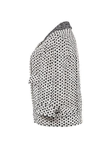 Chanel Chanel Polka Dot Zipped Jacket in Black And White Cotton Tweed (view 2)