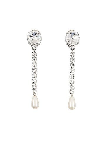 Miu Miu Miu Miu Miu Earrings Crystal Faux Pearl (view 1)
