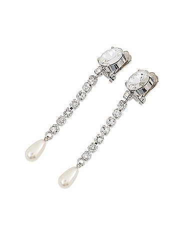 Miu Miu Miu Miu Miu Earrings Crystal Faux Pearl (view 2)