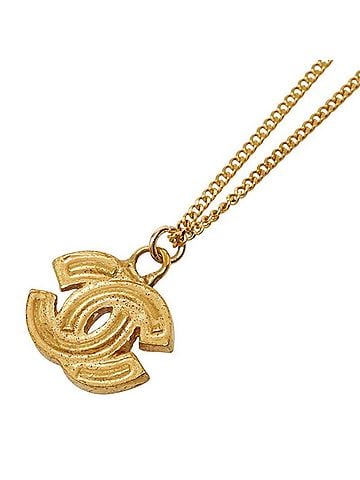 Chanel Chanel Coco Mark Chain Necklace Pendant 01P Gold Plated Women's CHANEL (view 1)