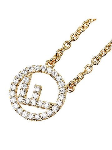 Fendi Fendi F is Rhinestone Pendant Necklace 8AL064 Metal Plated Women's FENDI (view 1)
