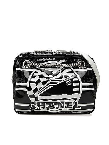 Chanel Chanel LA PAUSA Chain Shoulder Bag, Logo, Black and White Leather, Women's CHANEL (view 1)