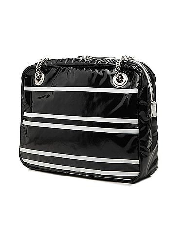 Chanel Chanel LA PAUSA Chain Shoulder Bag, Logo, Black and White Leather, Women's CHANEL (view 2)