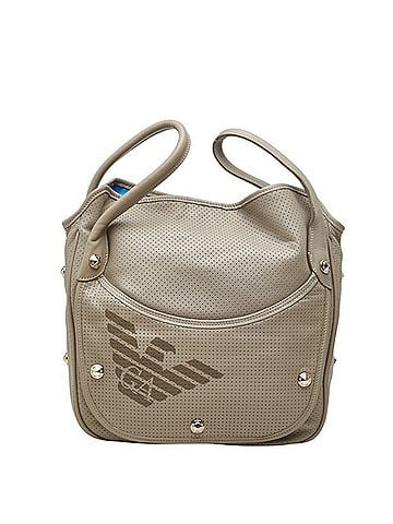 Emporio Armani Emporio Armani Perforated Handbag, Gray Leather, Women's (view 1)