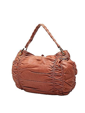 Bally Bally Gathered Braided One-Shoulder Bag Handbag Brown Leather Women's BALLY (view 2)