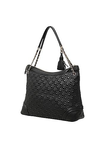 Tory Burch Tory Burch Fleming Handbag Shoulder Bag Diamond Quilted Black Leather Women's (view 2)