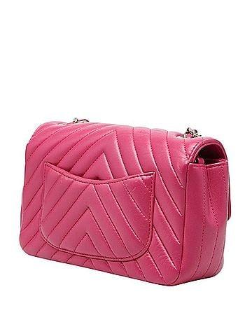 Chanel Chanel Coco Mark V-stitch Crossbody Chain Shoulder Bag, Pink Lambskin, Women's CHANEL (view 2)