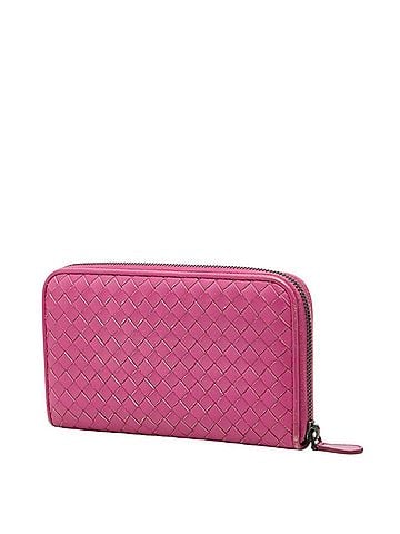 Bottega Veneta Bottega Veneta Intrecciato Round Zip Long Wallet 114076 Purple Leather Women's BOTTEGAVENETA (view 2)