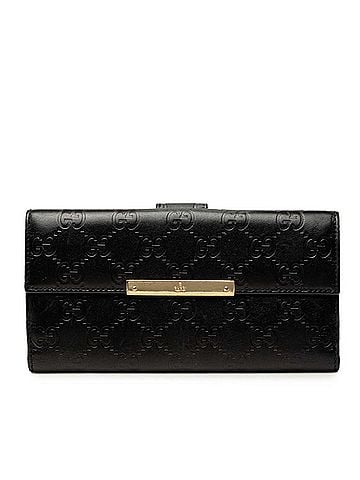 Gucci Gucci Guccissima Continental Wallet Long 112715 Black Leather Women's GUCCI (view 1)