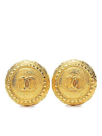 Chanel Chanel Vintage Coco Mark Earrings, Gold Plated, Women's CHANEL (view 1)