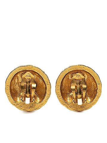 Chanel Chanel Vintage Coco Mark Earrings, Gold Plated, Women's CHANEL (view 2)