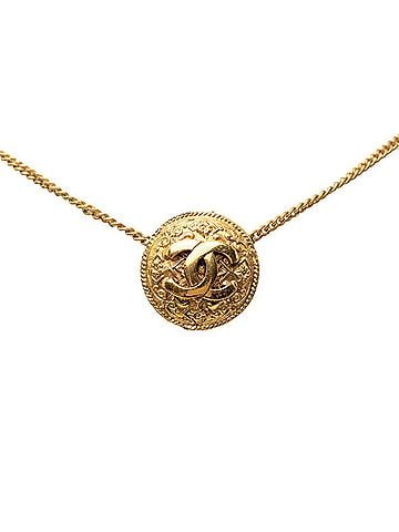Chanel Chanel Vintage Coco Mark Necklace, Gold Plated, Women's CHANEL (view 1)