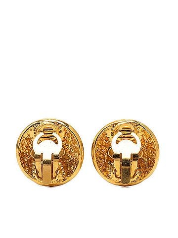 Chanel Chanel Coco Mark Round Vintage Earrings 94P Gold Plated Women's CHANEL (view 2)