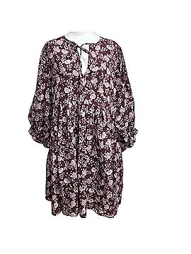 Madewell Splitneck Puff-Sleeve Mini Dress Casual Dress (view 1)
