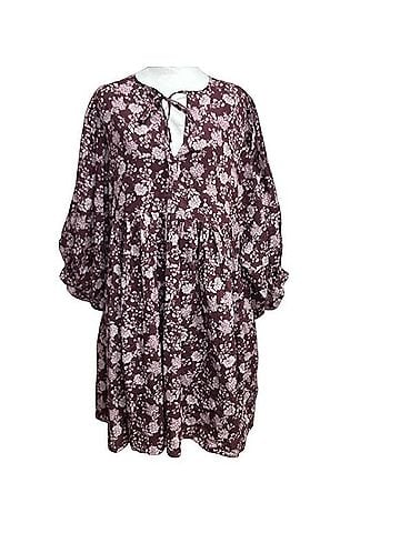 Madewell Splitneck Puff-Sleeve Mini Dress Casual Dress (view 1)