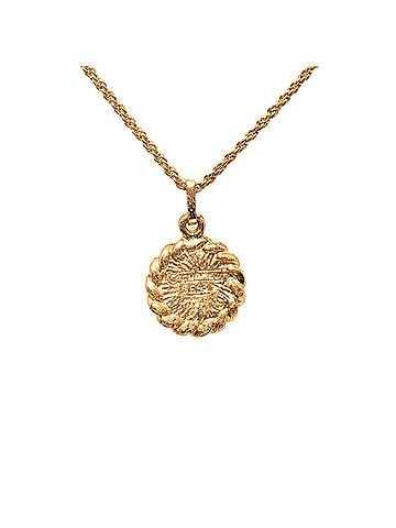 Chanel Gold Plated Crystal Round Pendant Necklace (view 2)