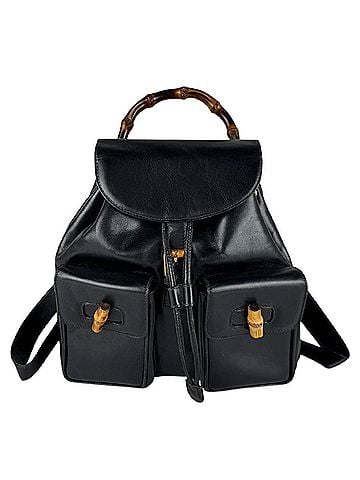 Gucci Gucci GUCCI Backpack Bamboo Leather Black Women's z11039 (view 1)