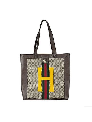 Gucci Gucci Ophidia GG Supreme Canvas Tote Bag, Brown/Yellow, Men's/Women's, Item No. 539720 (z11005) (view 1)