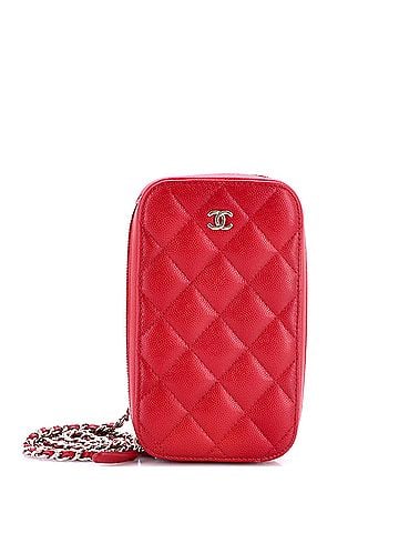 Chanel Zip Around Phone Case with Chain Quilted Caviar (view 1)