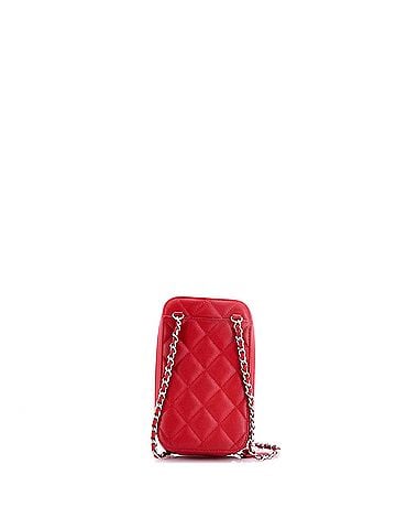 Chanel Zip Around Phone Case with Chain Quilted Caviar (view 2)