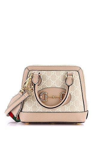 Gucci Horsebit 1955 Top Handle Bag GG Coated Canvas with Leather Mini (view 1)