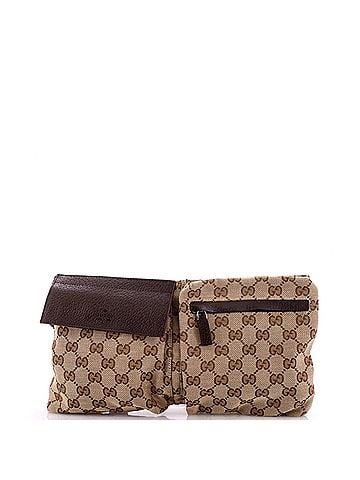 Gucci Vintage Double Belt Bag GG Canvas with Leather (view 1)