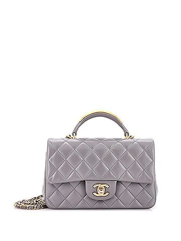 Chanel Classic Single Flap Metal Top Handle Bag Quilted Lambskin Mini (view 1)