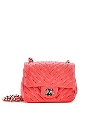 Chanel Square Classic Single Flap Bag Chevron Lambskin Mini (view 1)