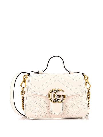 Gucci GG Marmont Top Handle Flap Bag Matelasse Leather Mini (view 1)