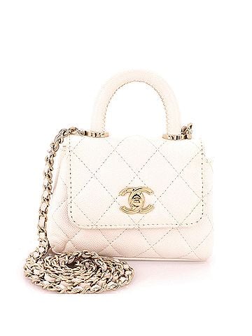 Chanel Coco Top Handle Clutch with Chain Quilted Caviar (view 1)