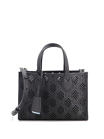 Gucci Convertible Tote GG Debossed Laser Cut Leather Small (view 1)
