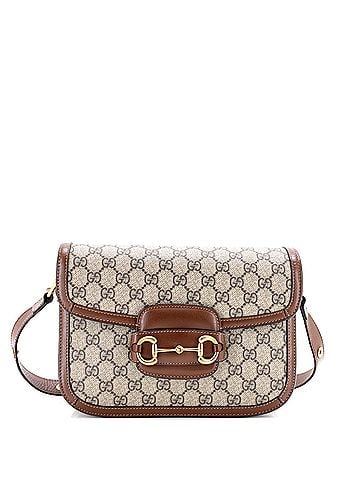 Gucci Horsebit 1955 Shoulder Bag GG Coated Canvas with Leather Small (view 1)