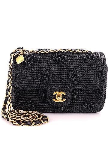Chanel Dolce Flap Bag Braided Raffia Straw Mini (view 1)