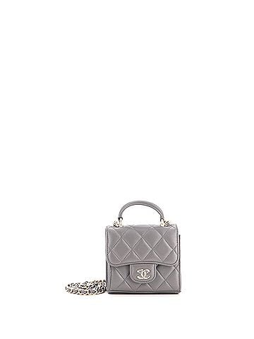Chanel Square Classic Flap Top Handle Clutch with Chain Quilted Lambskin (view 1)