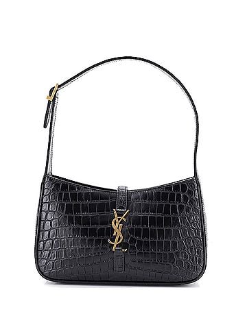 Saint Laurent Le 5 a 7 Hobo Crocodile Embossed Leather Small (view 1)