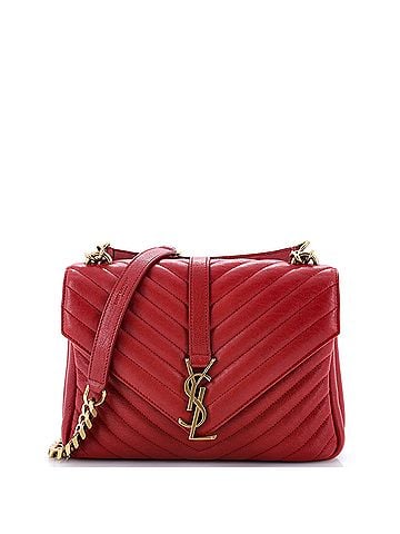 Saint Laurent Classic Monogram College Bag Matelasse Chevron Leather Medium (view 1)