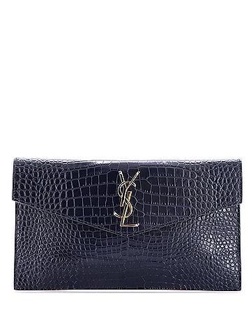 Saint Laurent Uptown Pouch Crocodile Embossed Leather (view 1)
