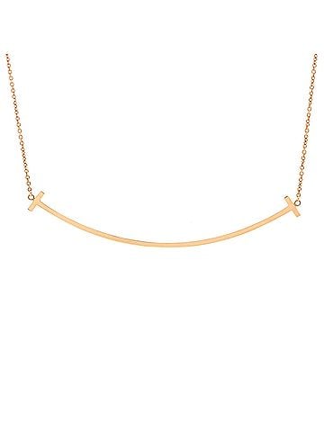 Tiffany & Co. T Smile Pendant Necklace 18K Rose Gold Large (view 1)