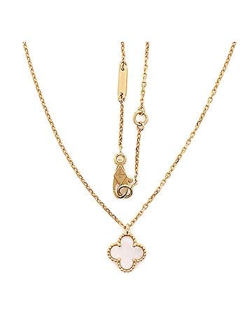 Van Cleef & Arpels Sweet Alhambra Pendant Necklace 18K Yellow Gold and Mother of Pearl (view 2)