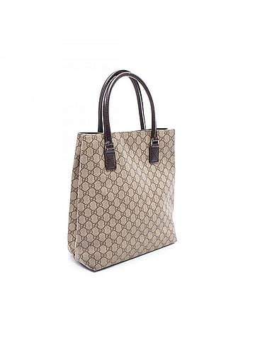 Gucci Gucci GG Plus Tote Bag Handbag, Coated Canvas Leather, Women's, Beige/Brown, 131220 (view 2)